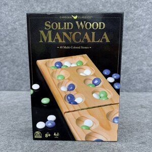 Cardinal Classics Solid Wood Mancala Board Game 48-Colored Stones NEW SEALED